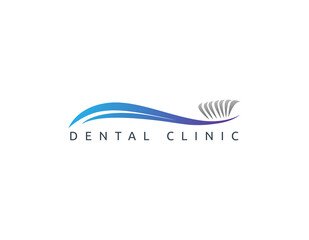 Dental clinic medical logo design illustration.