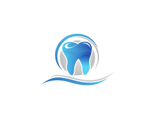 Dental clinic medical logo design illustration.