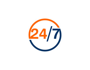 24 hours in 7 days logo design for business