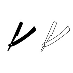 Razor icon vector set. beard illustration sign collection. barber symbol. 