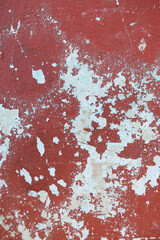 Red wall with white spots