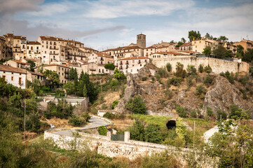Fototapeta na wymiar Exterior view of the medieval town of Sepúlveda, one of the most beautiful towns in Spain in Segovia