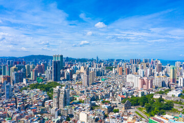 Naklejka premium Aerial photography of China's Macau Peninsula and Zhuhai city scenery