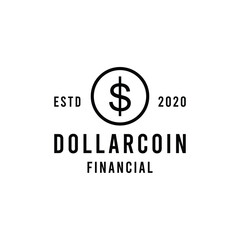Dollar Coin Money Logo design Vector