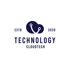 Fototapeta na wymiar Cloud Technology Logo design Vector