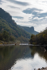 lake and mountains