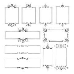 Elegant rectangle vintage frames. Vector isolated illustration. - 382357896