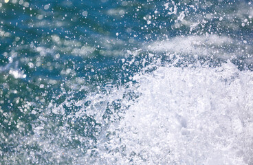 Splashing water in the sea as an abstract background.