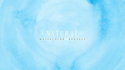 Abstract natural background designed with blue watercolor stains