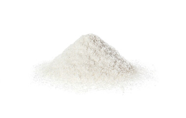 Pile of natural salt isolated on white