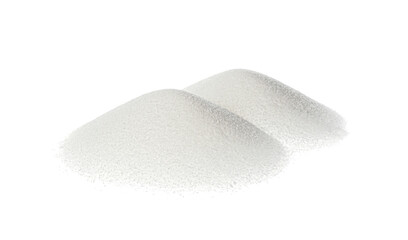 Piles of natural salt isolated on white