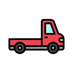 transportation icons related pickup truck for transportation with lights vectors with editable stroke,