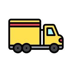 transportation icons related delivery van for transportation vectors with editable stroke,