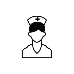 Nurse icon vector isolated on white, logo sign and symbol.