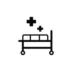 Patient bed icon vector isolated on white, logo sign and symbol.