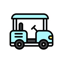 transportation icons related golf or club car with light vectors with editable stroke,
