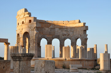 The market place at Leptis Magna in Khoms, Libya. 2nd century A.D. 

