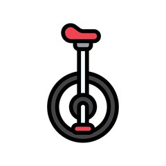 transportation icons related unicycle with seat vectors with editable stroke,