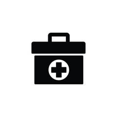Medical kit bag icon vector isolated on white, logo sign and symbol.