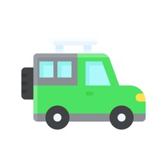 transportation icons related car or jeep for private transportation vectors in flat style,