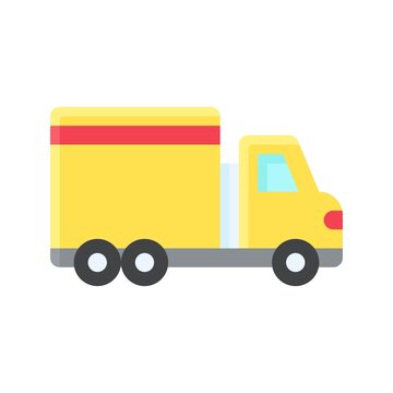 transportation icons related delivery van for transportation vectors in flat style,