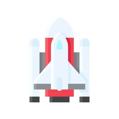 transportation icons related rocket with wings and lights vectors in flat style,