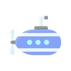transportation icons related submarine with wings and pipe vectors in flat style,