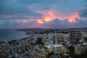 Fototapeta na wymiar Naples sunset