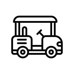 transportation icons related golf or club car with light vectors in lineal style,