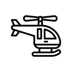 transportation icons related helicopter with wings vectors in lineal style,