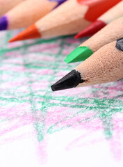 close up of colored pencils