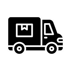 transportation icons related delivery van for transportation vectors in solid design,