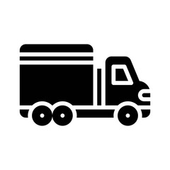 transportation icons related delivery van for transportation vectors in solid design,