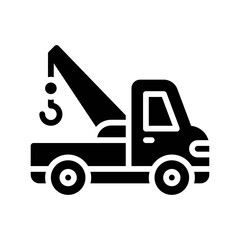 Fototapeta na wymiar transportation icons related crane truck with lights vectors in solid design,