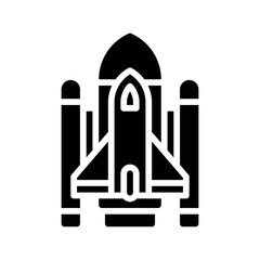 transportation icons related rocket with wings and lights vectors in solid design,