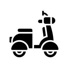 transportation icons related scooter with handle and lights vectors in solid design,