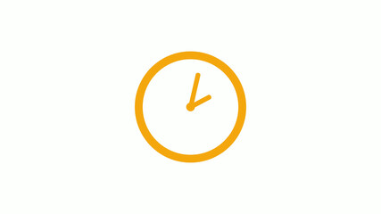 New circle 12 hours clock icon on white background,Counting down clock icon without trick