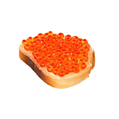 sandwich with red caviar