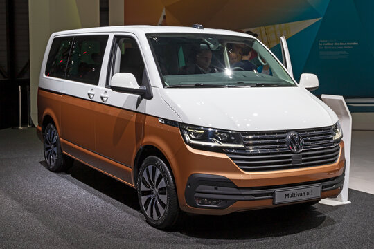 Multivan 6.1 van at the 89th Geneva International Motor Show. Geneva, Switzerland - March 5, 2019.