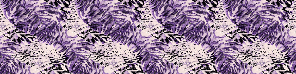 Abstract Animal Skin. White Animal Print New. Lavender Fur Repeating Pattern. Hand Painted...