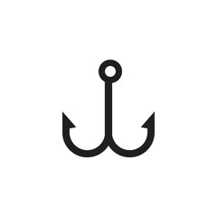 Fishing hook icon design template vector isolated