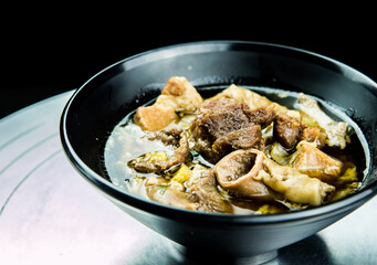 Braised Beef Soup in bowl, Thai street food.