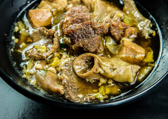 Braised Beef Soup in bowl, Thai street food.