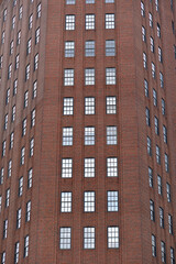 Fototapeta premium Old red building in NYC close up