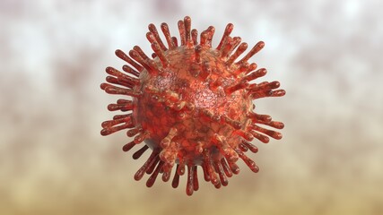 Corona Pandemic vírus SARS-CoV-2 3D model 