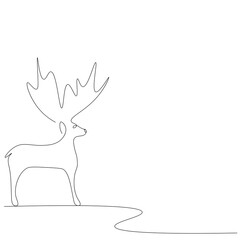 Christmas deer drawing. Vector illustration