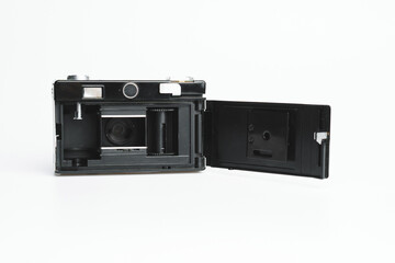 opened film camera