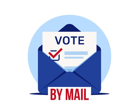 Vote by mail. Distant voting. Election ballot in an envelope