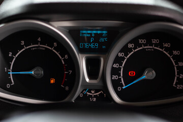 car​ instrument panel, car​ speen  motor of​ night, car​ dashboard​ modern​ automobile...