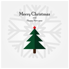 Merry Christmas and New year 2021. Minimalist postcard. Christmas tree